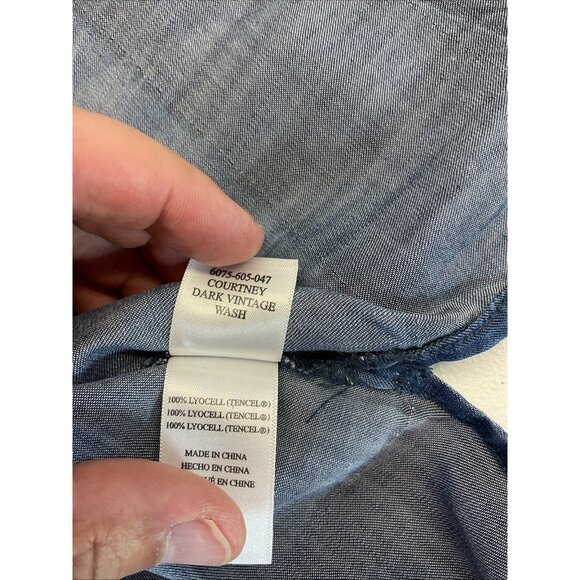 Rails Courtney Chambray‎ Released Hem Button Up Shirt Boxy Oversized Small - Picture 5 of 9